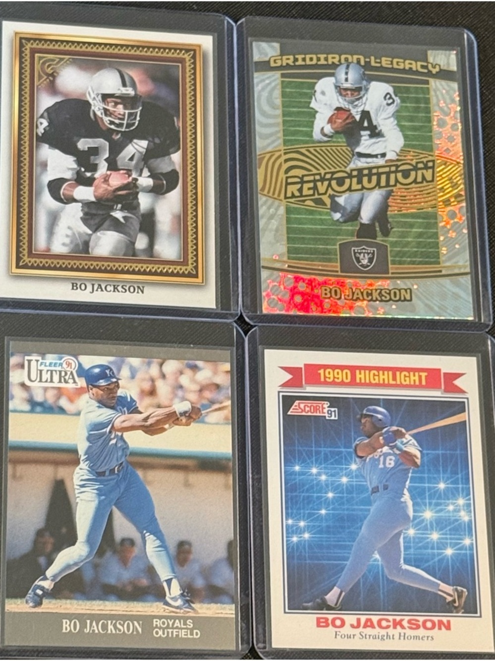 Bo Jackson Sports Card Lot - Football & Baseball